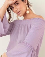 Blusa strapless manga larga